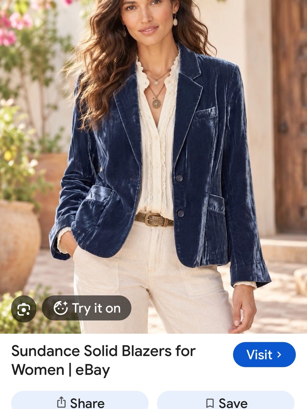 Sundance Velvet Navy Blazer